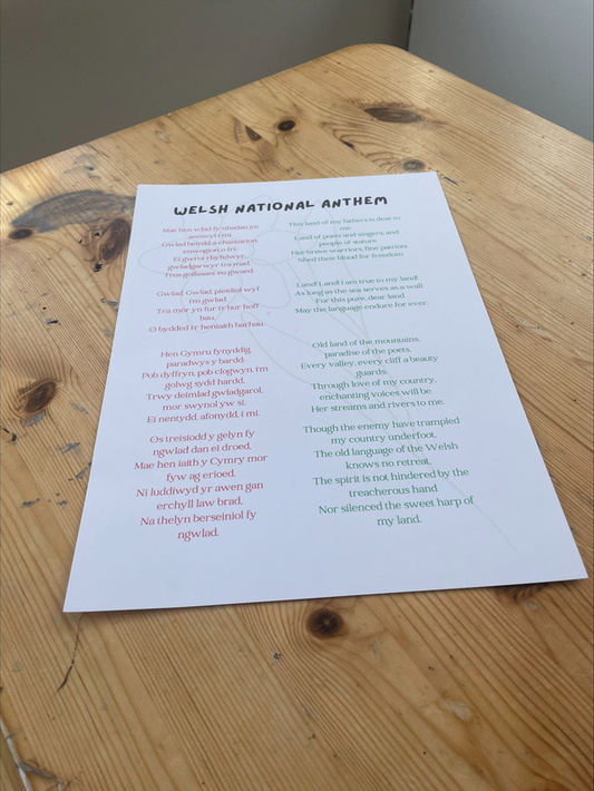 A4 Welsh National Anthem Print