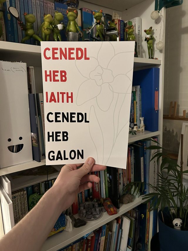 Cenedl Heb Iaith, Cenedl Heb Galon A4 Print