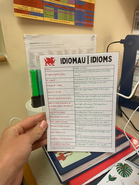 A5 Idiomau Gymraeg (Welsh Idioms) Card