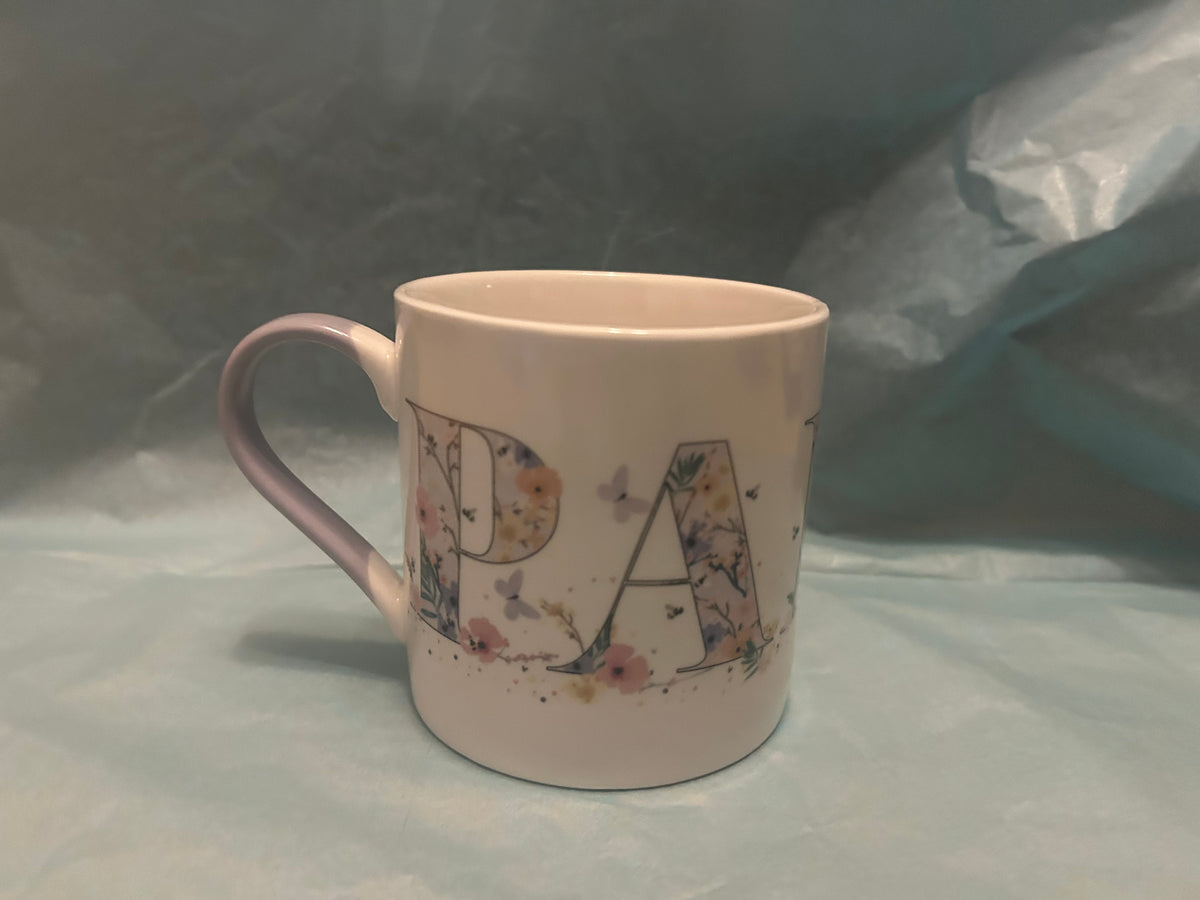 Paned Mug - Purple Floral Design