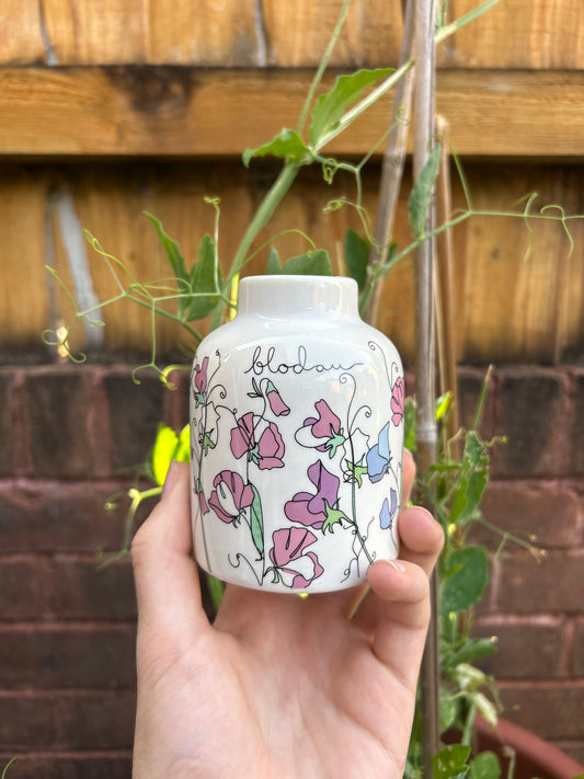 Blodau Sweet Pea Bud Vase