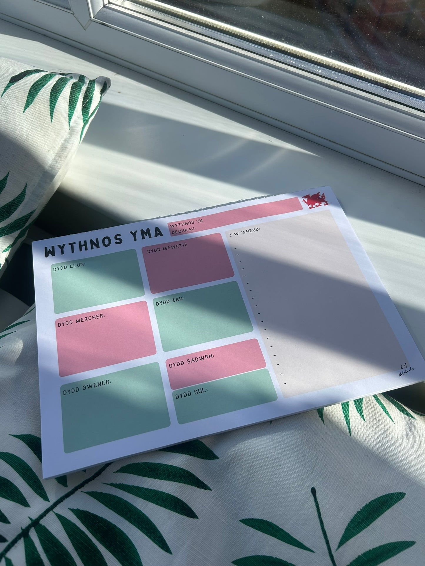 A4 Pad Cynllunio Wythnos Cymraeg (Welsh Weekly Planner Pad)