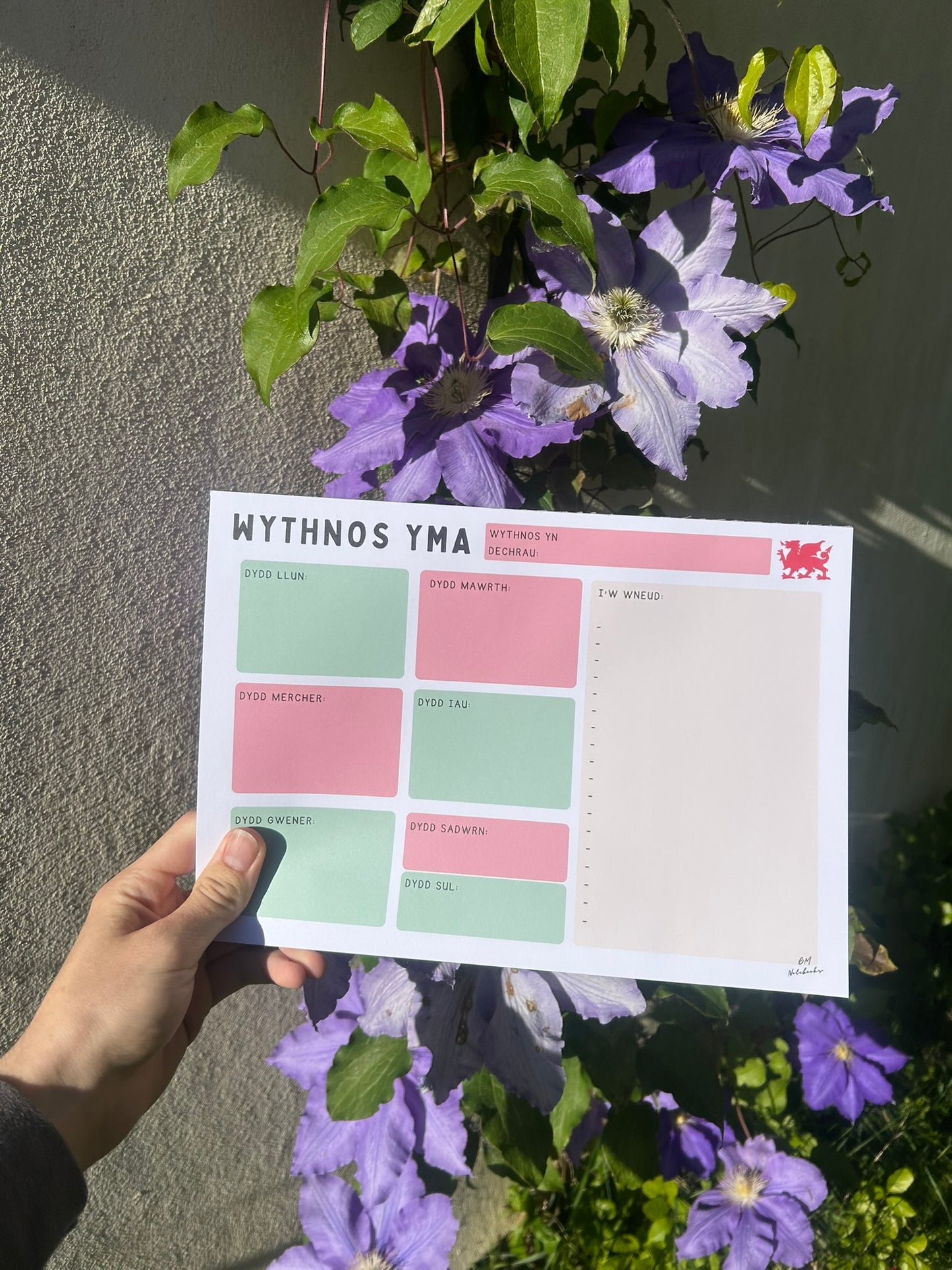 A4 Pad Cynllunio Wythnos Cymraeg (Welsh Weekly Planner Pad)