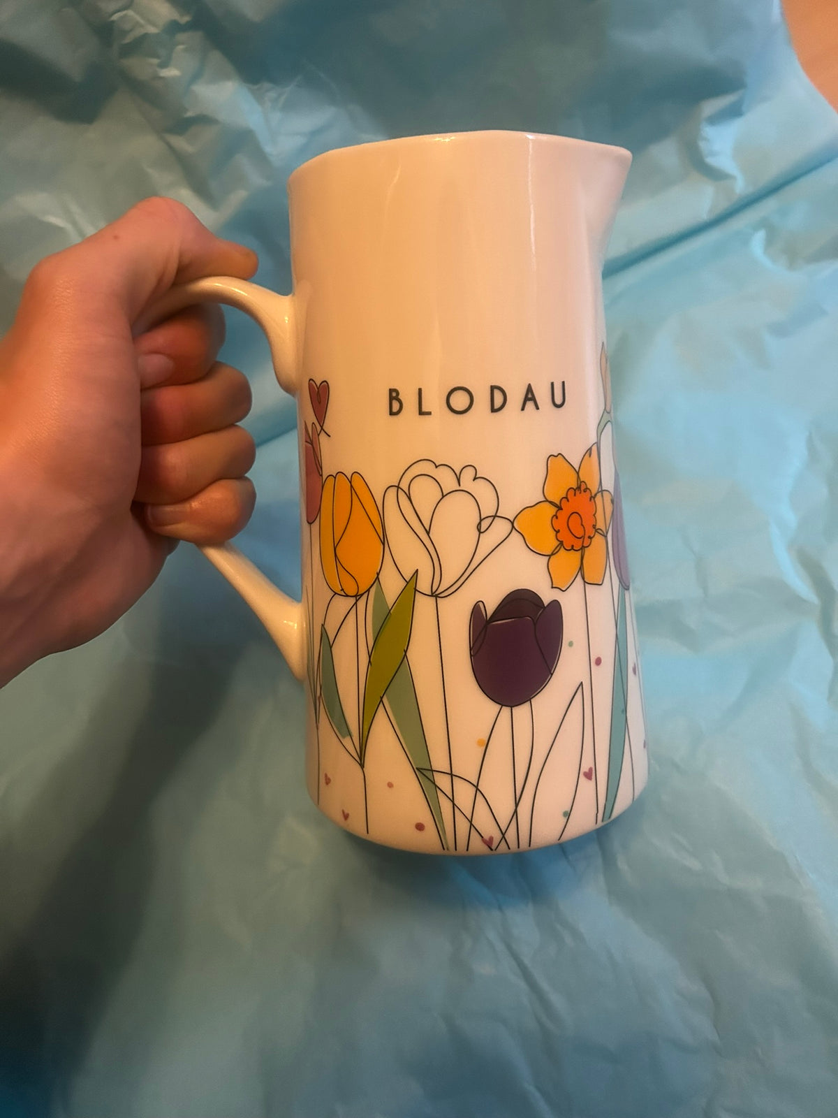 Blodau extra large flower jug - daffodils