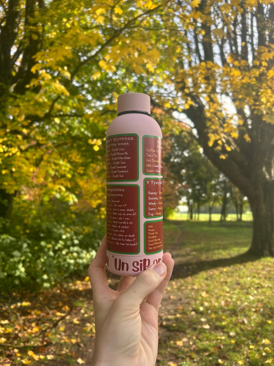 Cymraeg ar Botel - Double Walled Insulated BPA Free Welsh Water Bottle