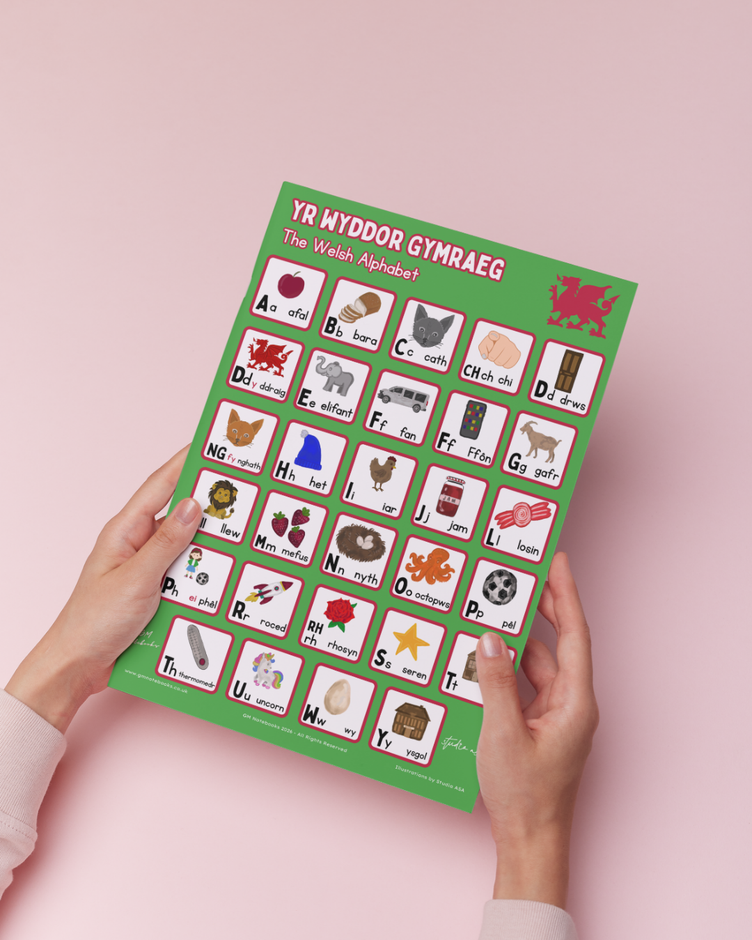 Print Yr Wyddor Gymraeg (The Welsh Alphabet) A4