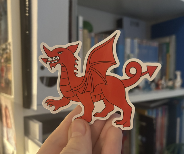Welsh Dragon Sticker - Eiconig Cy