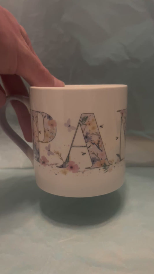 Paned Mug - Purple Floral Design